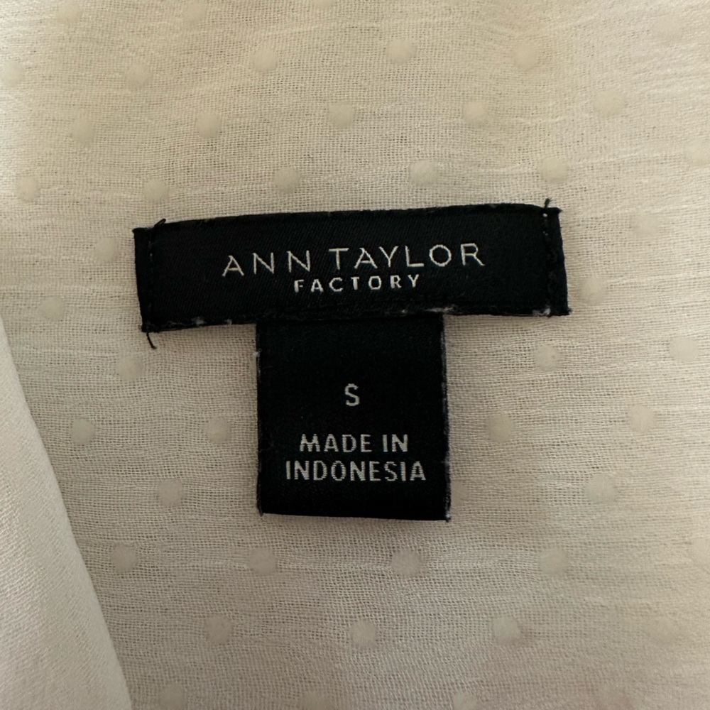 Ann Taylor Factory Cream Polka Dot Blouse - Picture 5 of 11